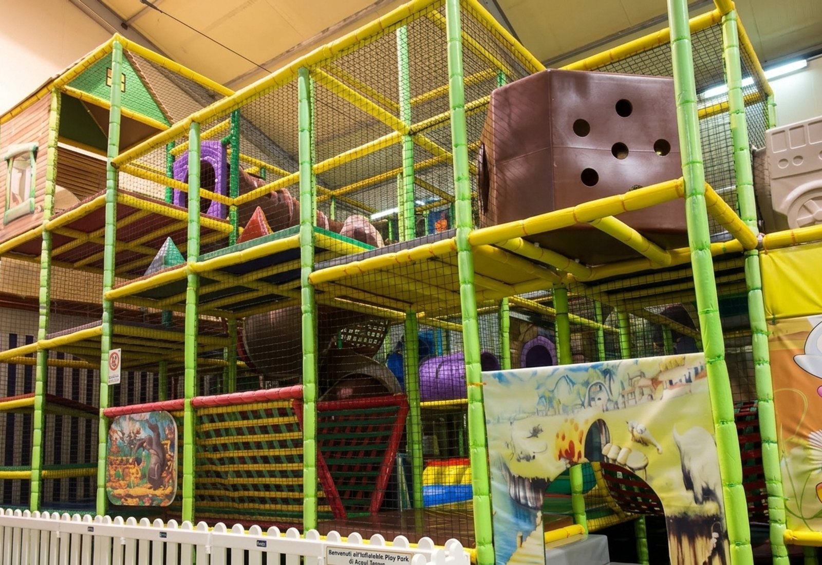 The colourful children's play park at Gummy Park in Acqui Terme