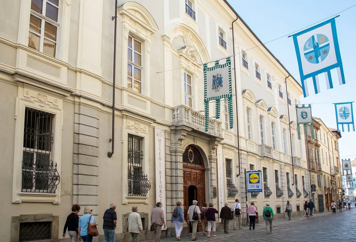 The Baroque façade of Palazzo Ottolenghi on Corso Alfieri in Asti
