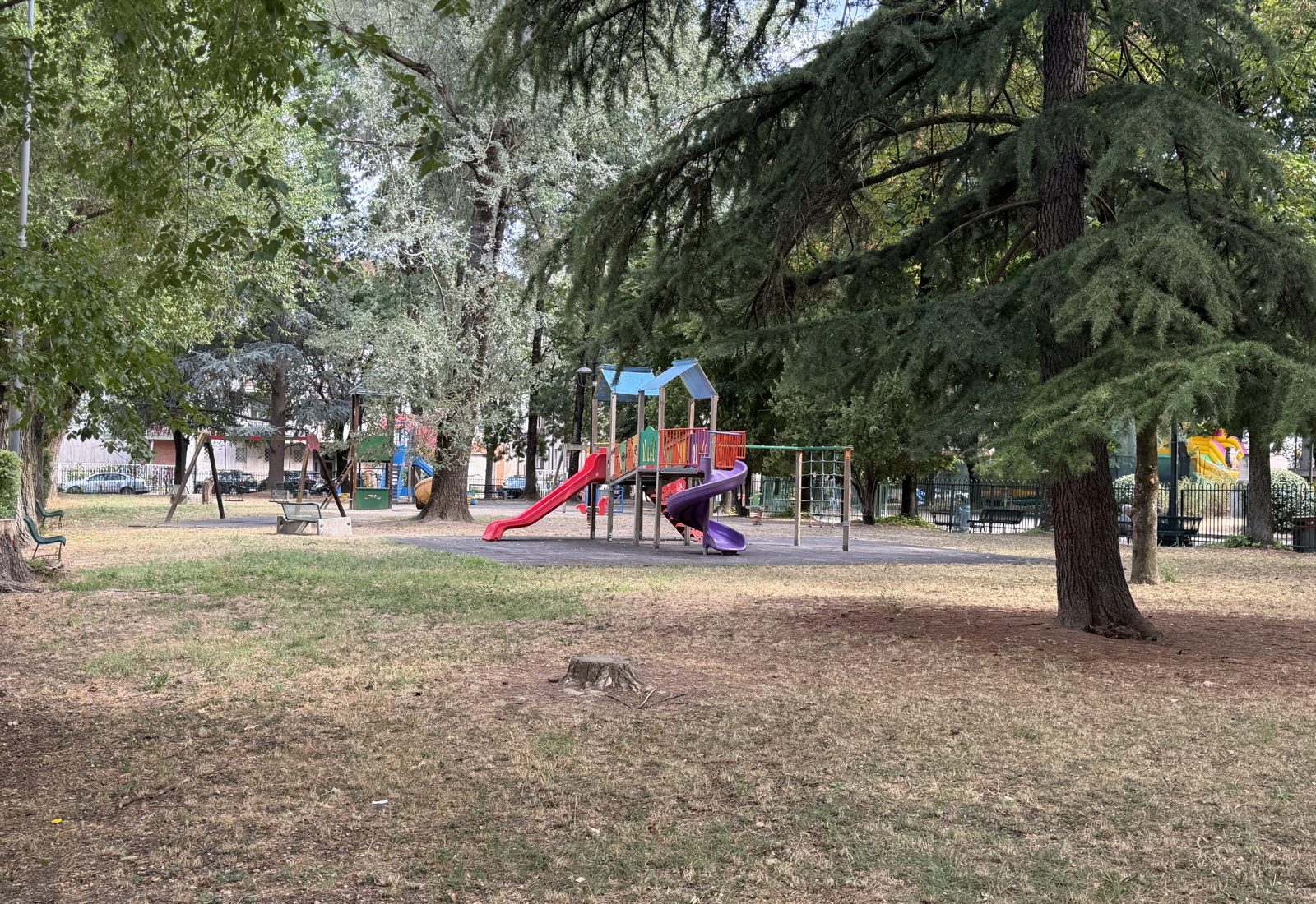 The playground at Parco Giovanni Paolo II in Nizza Monferrato
