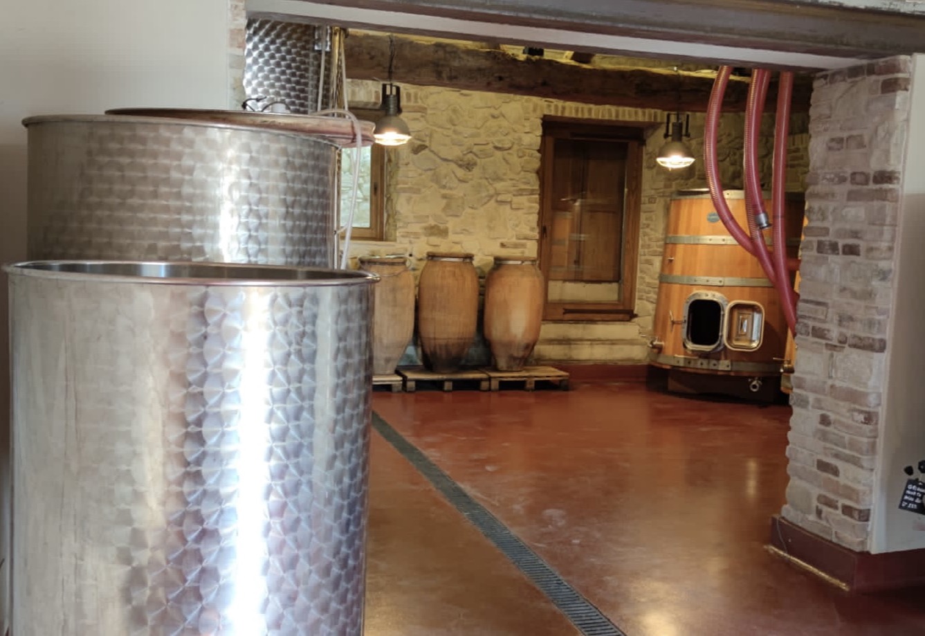 The cellar at Cascina Voglietti in the hills above Murisengo