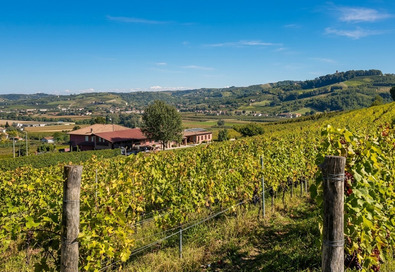 Carussin vineyard estate on the hills above San Marzano Oliveto